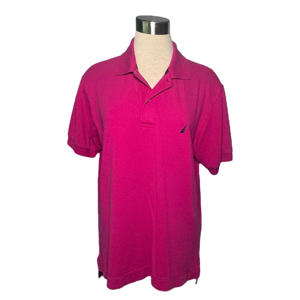 Nautica Men’s Small Dark Pink Cotton Polo Shirt
